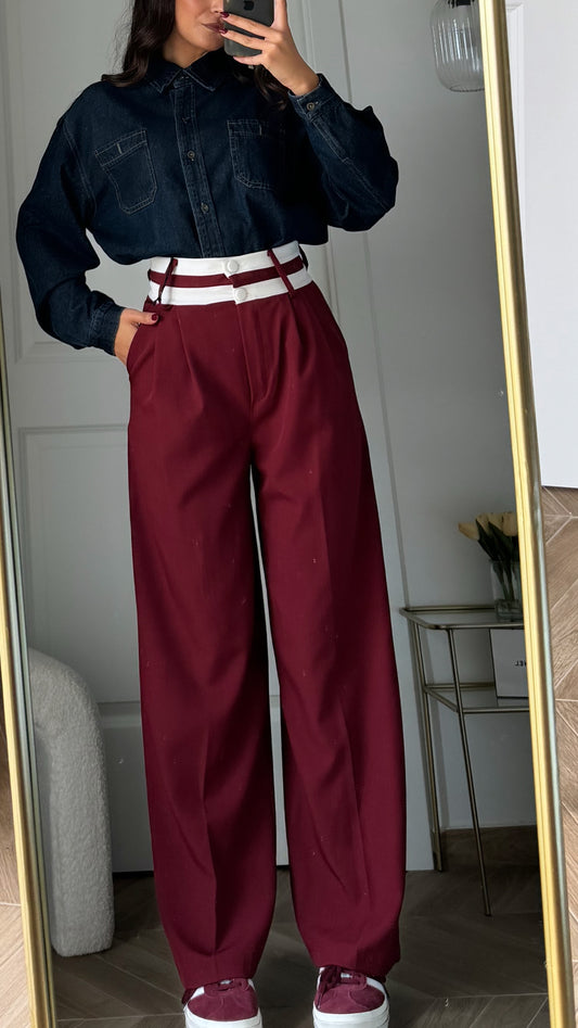 Pantaloni Nadia Bordeaux