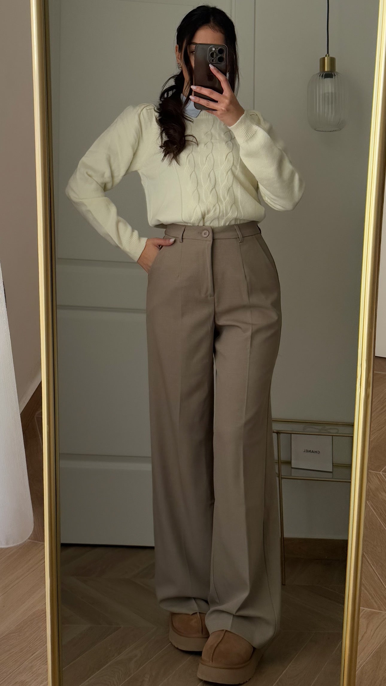 Pantaloni Palazzo Beige